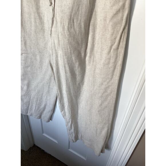 NWT American Eagle Women's Elastic Waist Drawstring Wide Leg Pants Beige Size XL - Picture 4 of 11